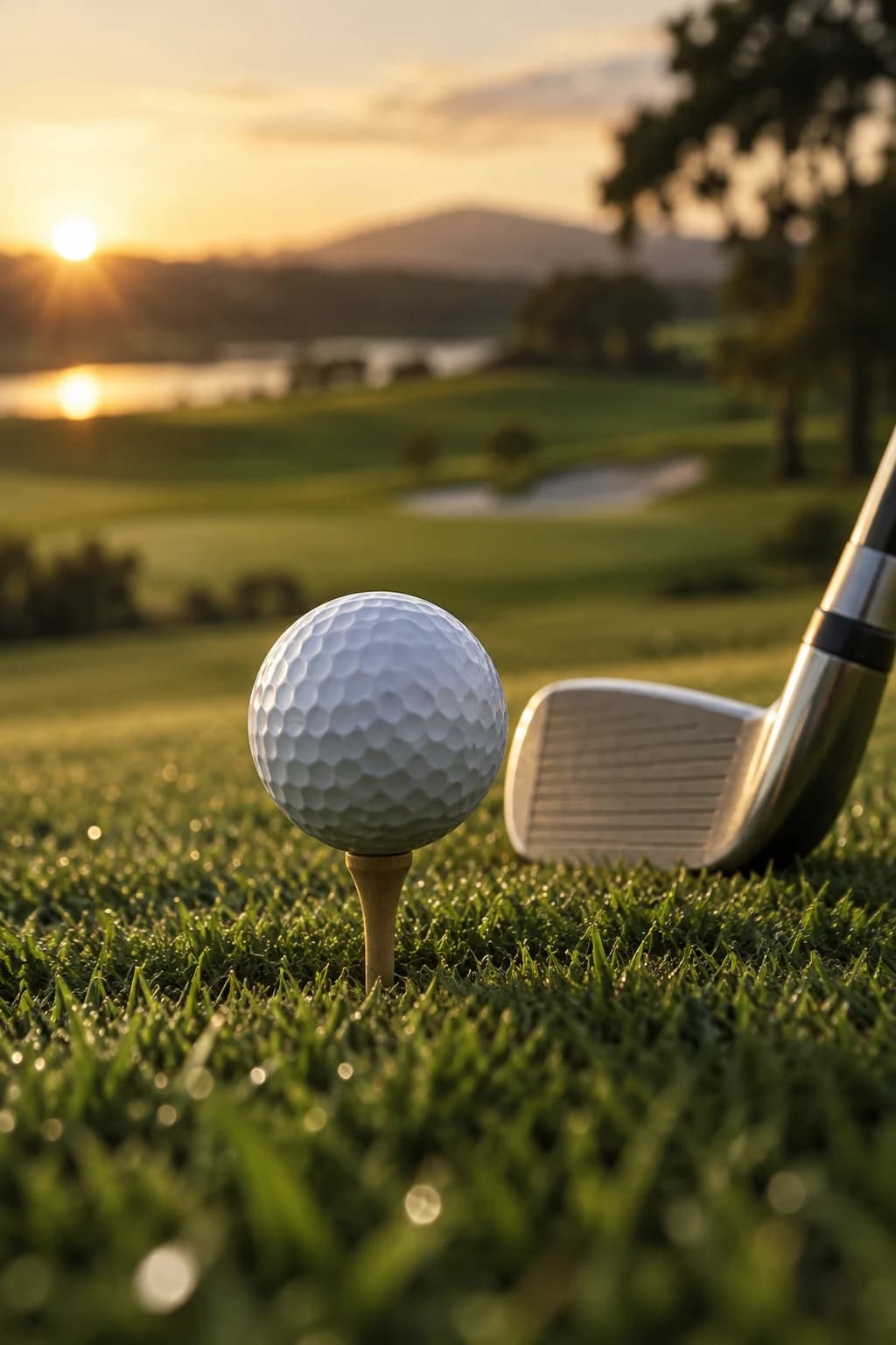 Detalhe ilustrativo de bola e taco de golfe